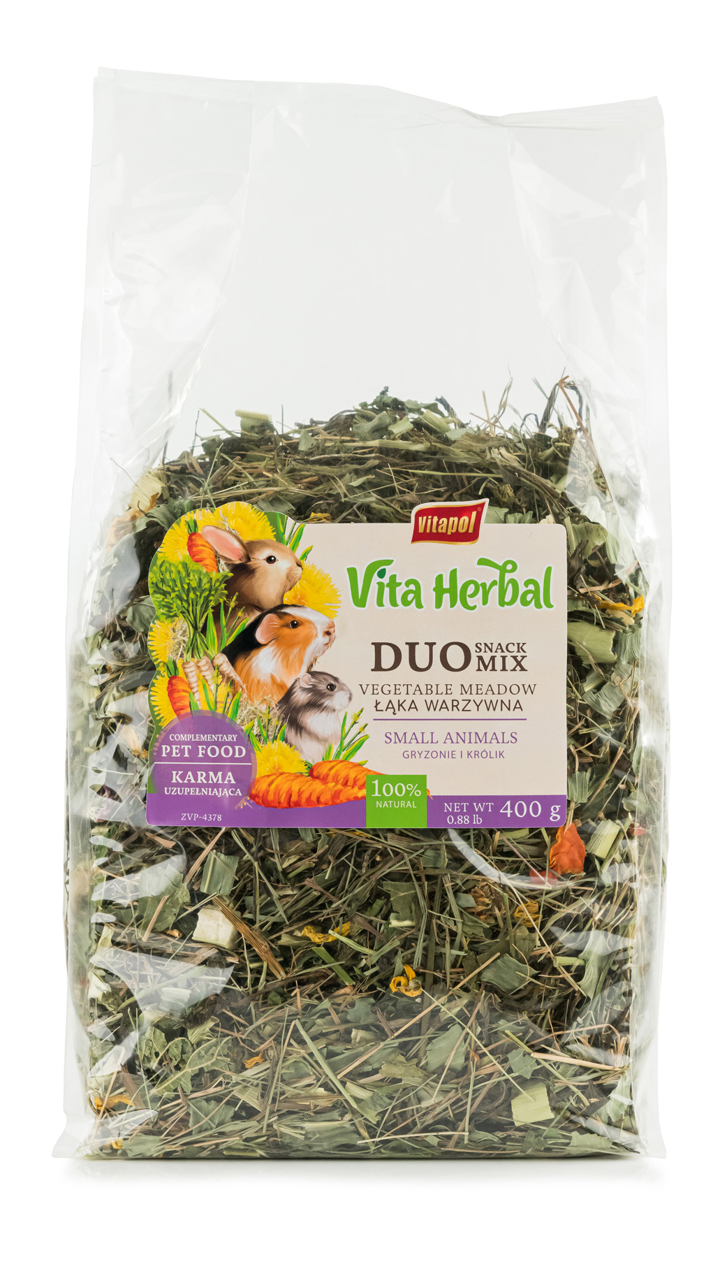 Vita Herbal Duo Snack – łąka warzywna dla gryzoni i królika 400g