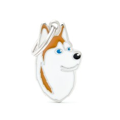 Friends White and Brown Siberian Husky ID Tag