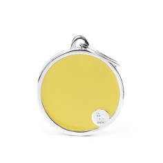 Basic Handmade Big Yellow Circle ID Tag