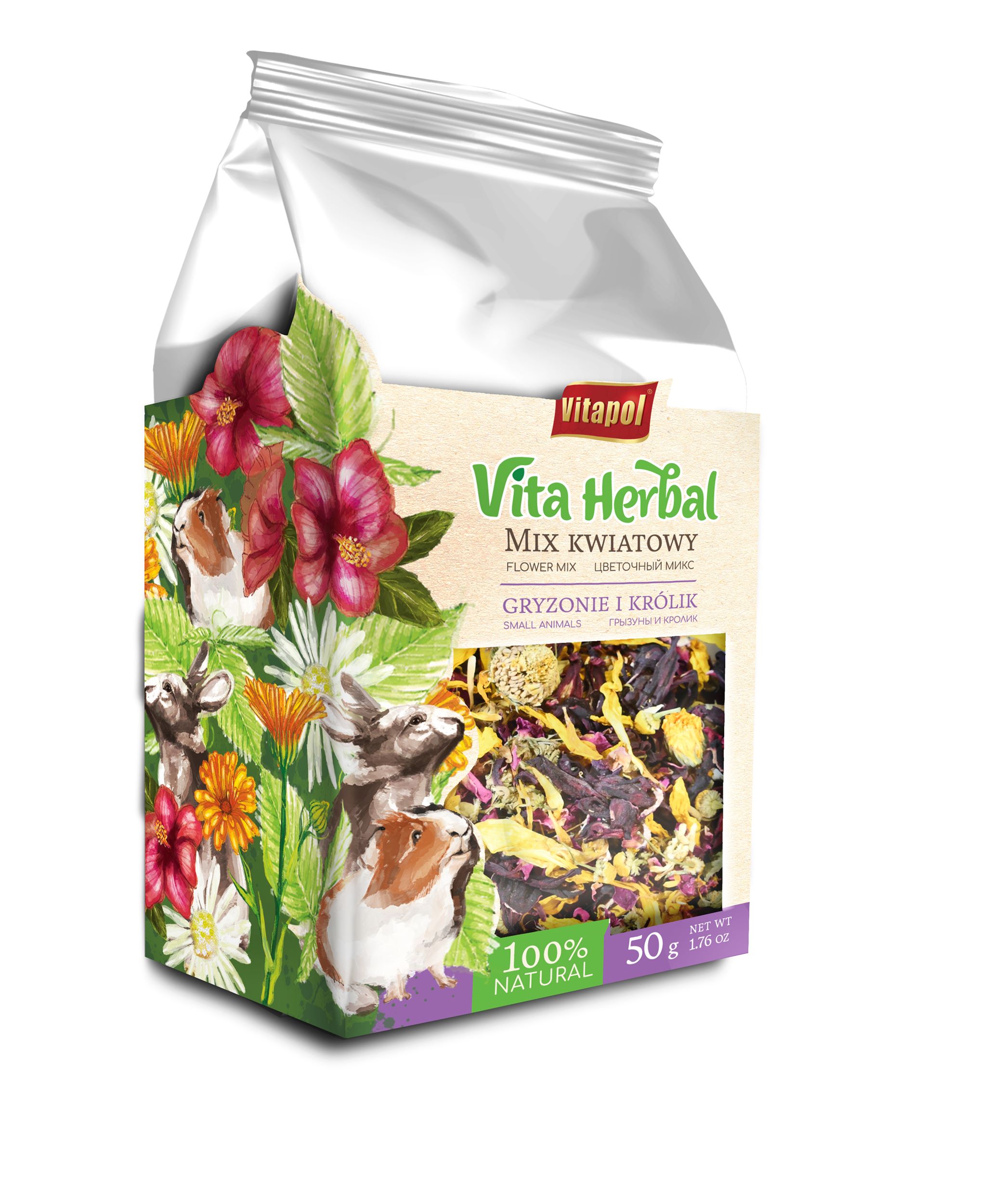 Vita Herbal dla gryzoni i królika, mix kwiatowy, 50g