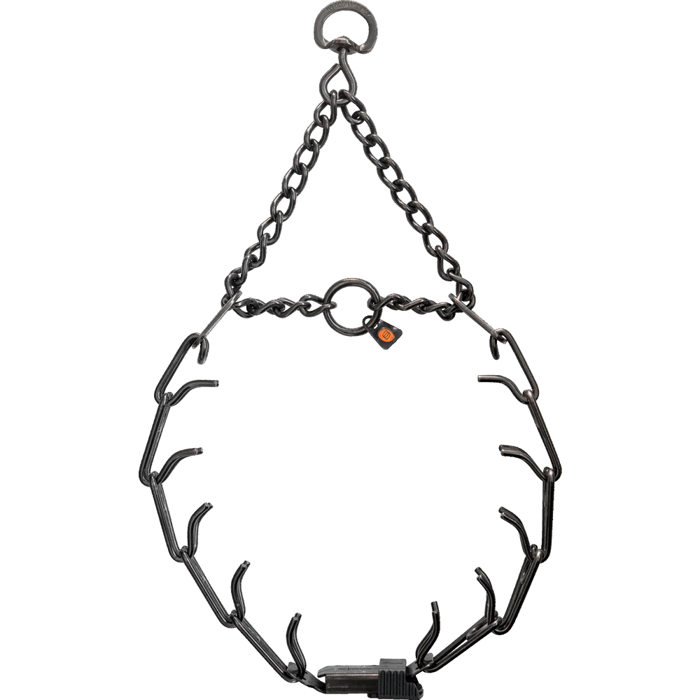 Herm. Sprenger ULTRA-PLUS Black Stainless Prong Training Collar with Assembly Chain and ClicLock