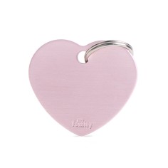 Basic Big Aluminum Pink Heart ID Tag