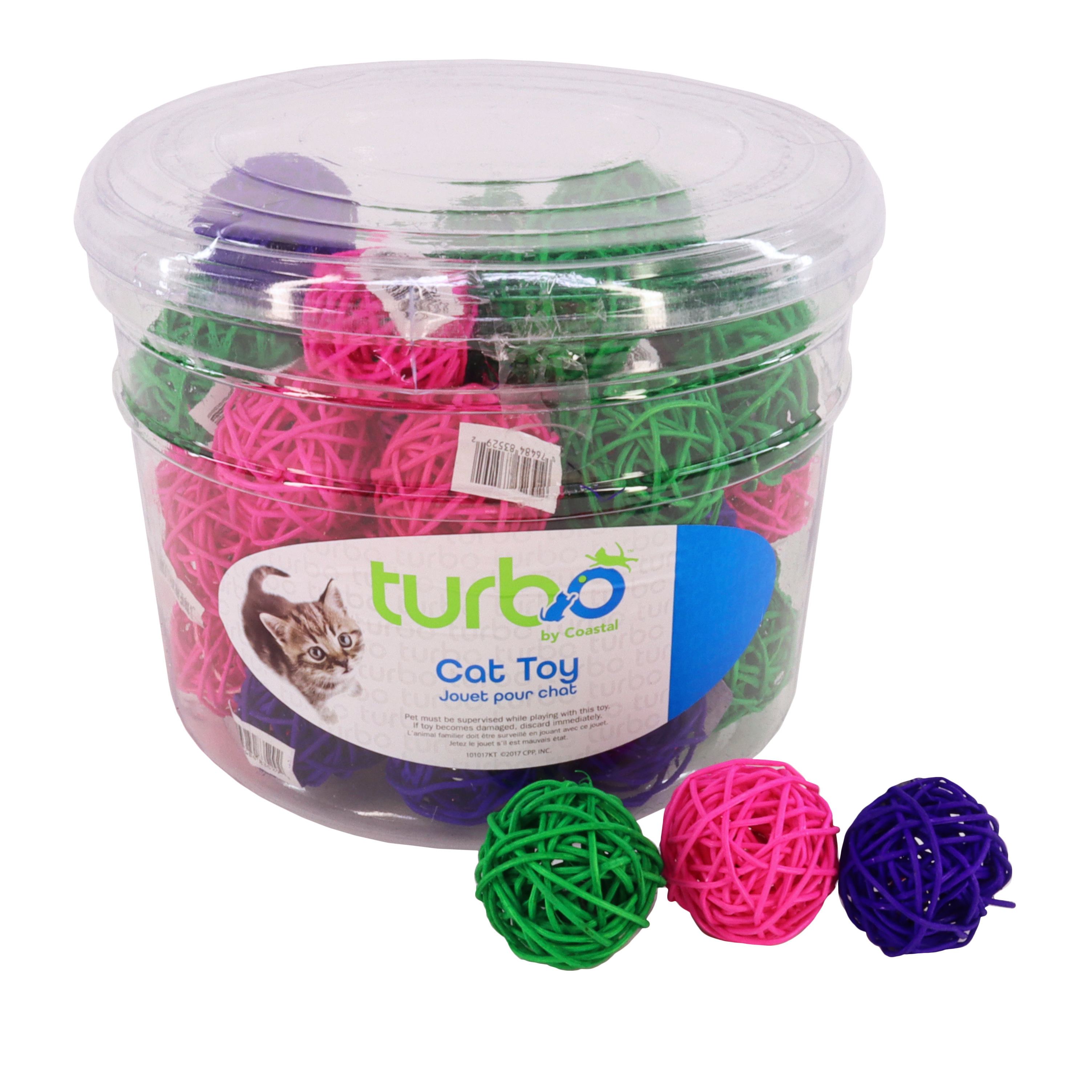 Turbo Wicker Balls Bulk Cat Toy Bin