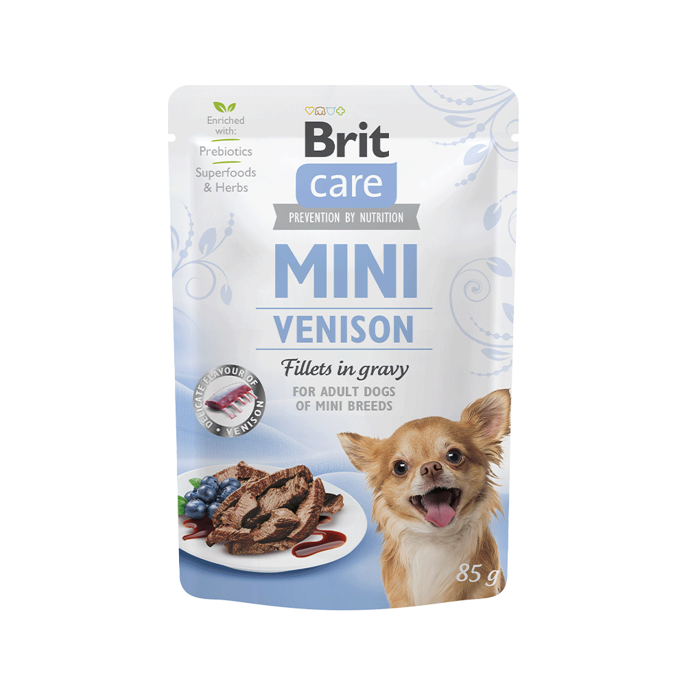 Brit Care Mini Pouches Adult - Fillets in Gravy with Venison