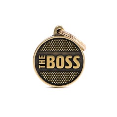 Bronx "The Boss" Pequeño Circle con Rhombus ID Tag en English Brass