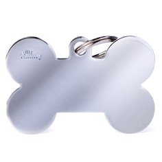 Basic XL Bone ID Tag in Chrome-Plated Brass