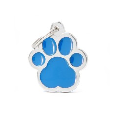 Classic Big Light Blue Paw ID Tag