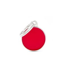 Basic Handmade Small Red Circle ID Tag