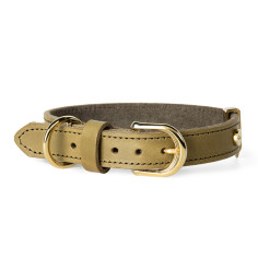 Green Ginevra Collar en Leather con Gold Finishes