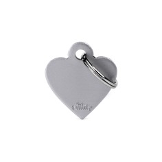 Basic Small Aluminum Gray Heart ID Tag