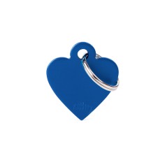 Basic Small Aluminum Blue Heart ID Tag