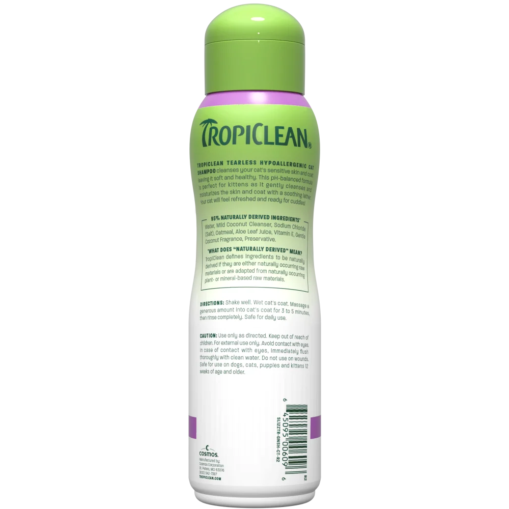 TropiClean Hypoallergenic Cat Shampoo, 12oz