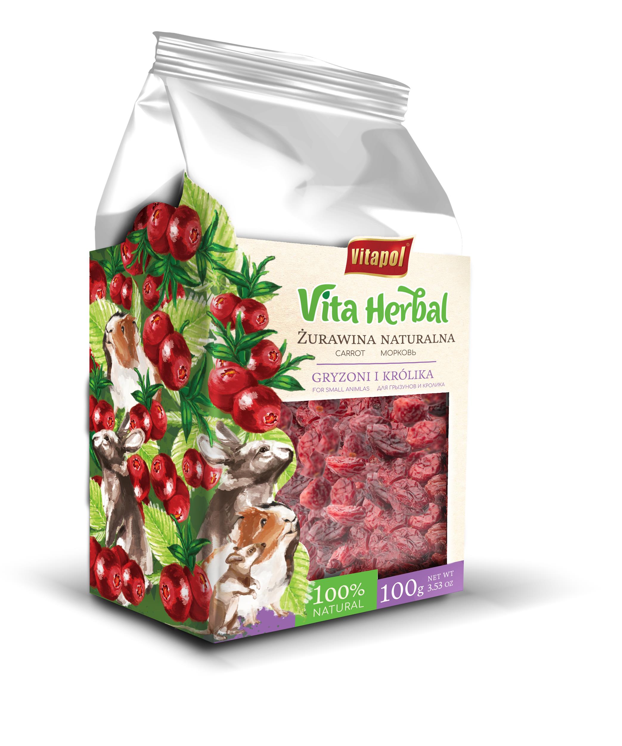 Vita Herbal dla gryzoni i królika, żurawina naturalna, 30g