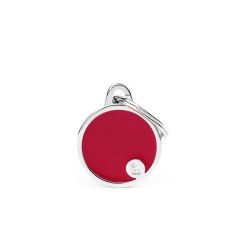 Basic Handmade Small Red Circle ID Tag