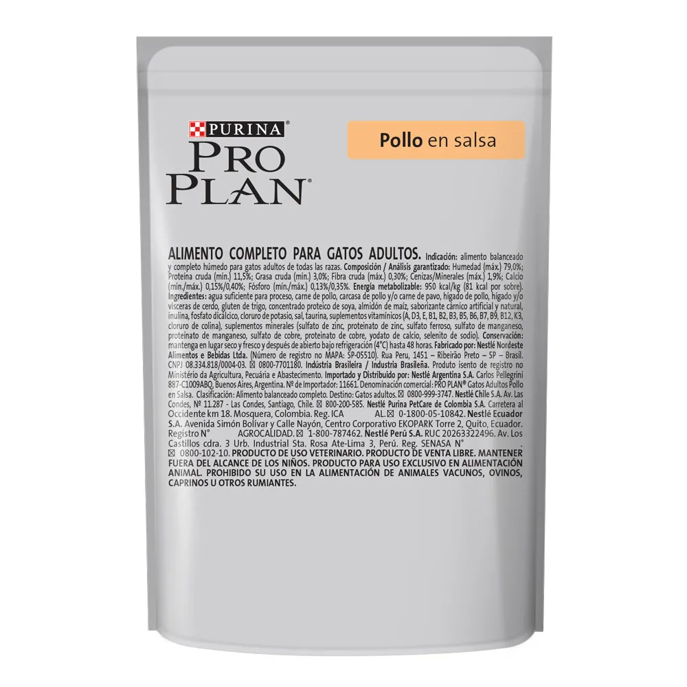 Pro Plan® alimento húmedo pollo en salsa gatos