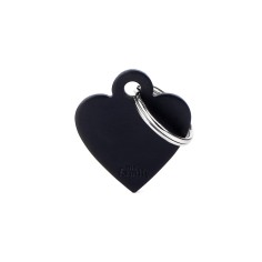 Basic Small Aluminum Black Heart ID Tag