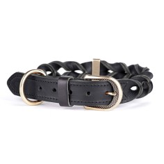 Black Ascot Collar in Leather