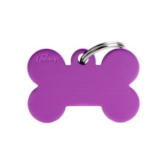 Basic Big Aluminum Purple Bone ID Tag