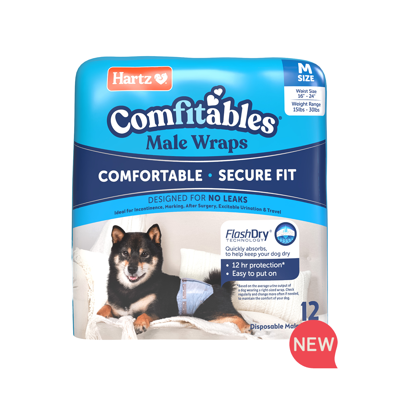 Hartz® Comfitables® Dog Wraps, Size M, 15 - 30 lbs. - 12ct
