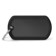 Hushtag Big Aluminum Black Military ID Tag con Rubber