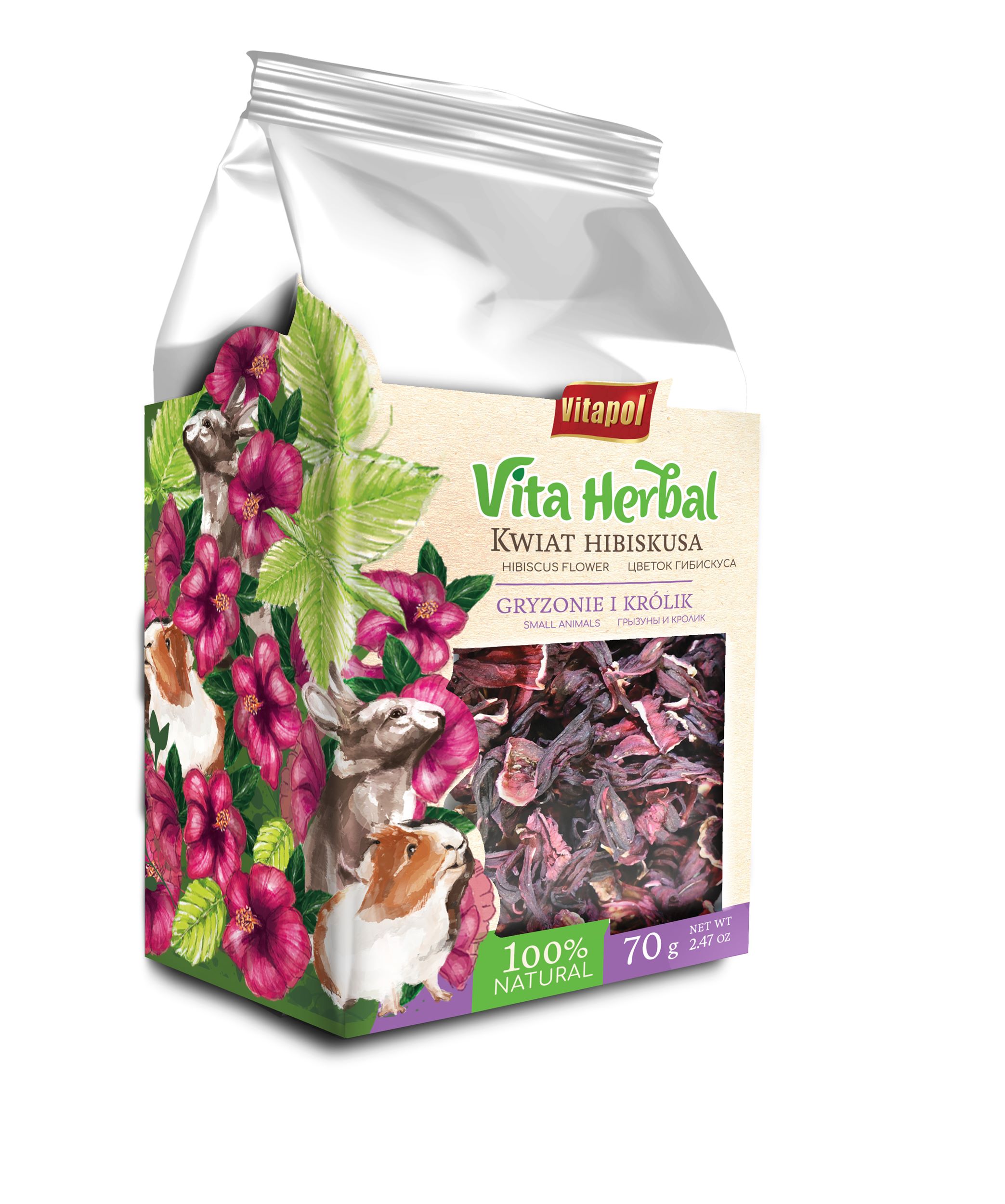 Vita Herbal dla gryzoni i królika, kwiat hibiskusa, 70g