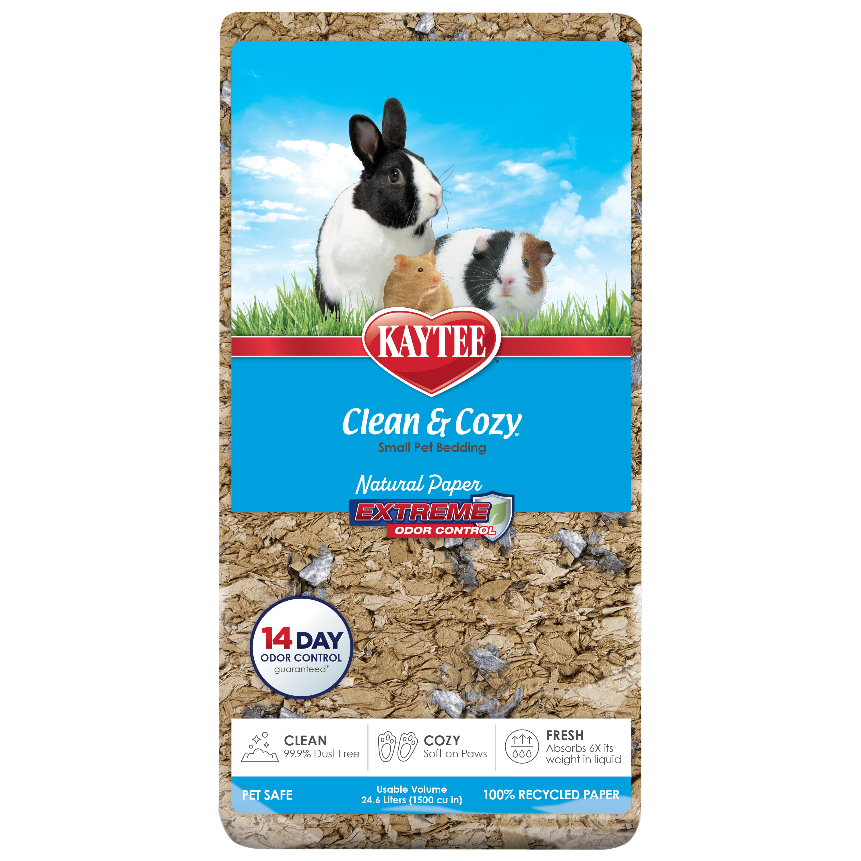 Kaytee Clean & Cozy Natural Paper with Extreme Odor Control Bedding