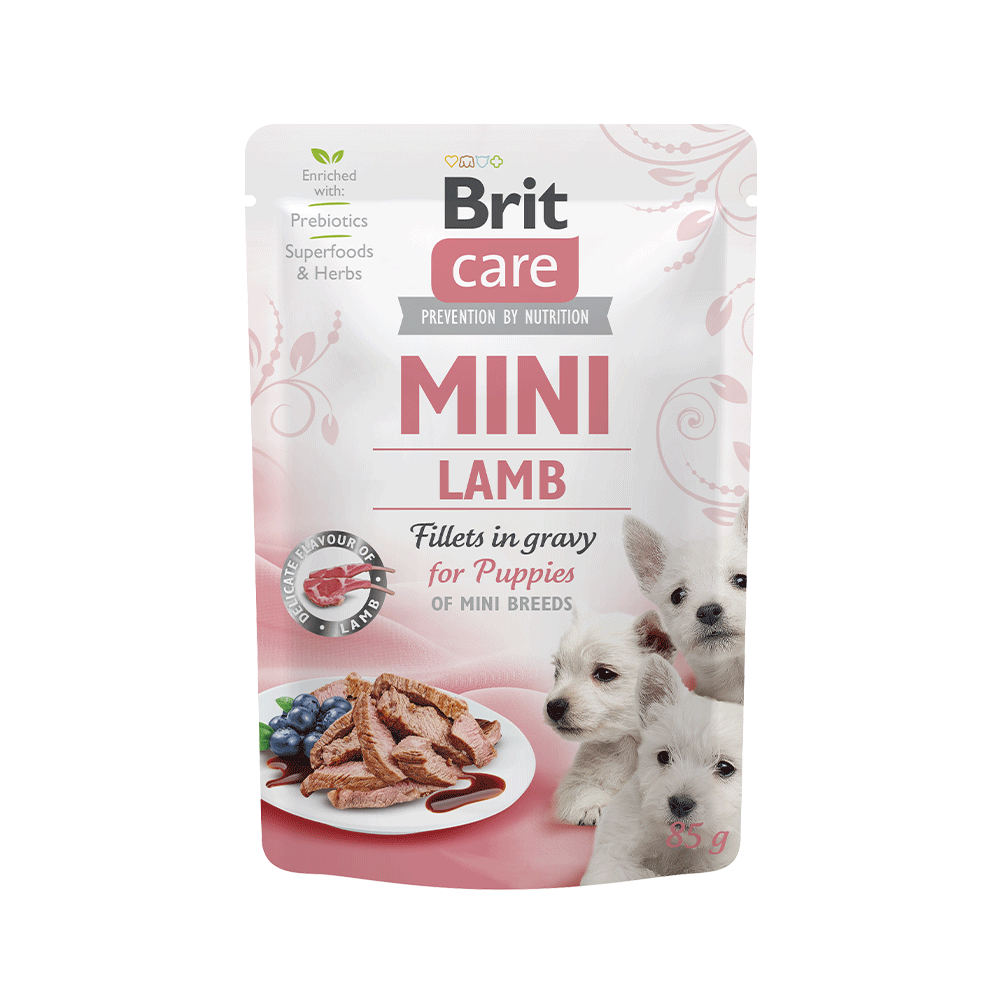 Brit Care Mini Pouches Puppy - Fillets in Gravy with Lamb