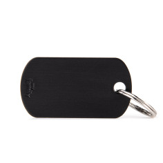 Basic Small Black Military ID Tag in Aluminum