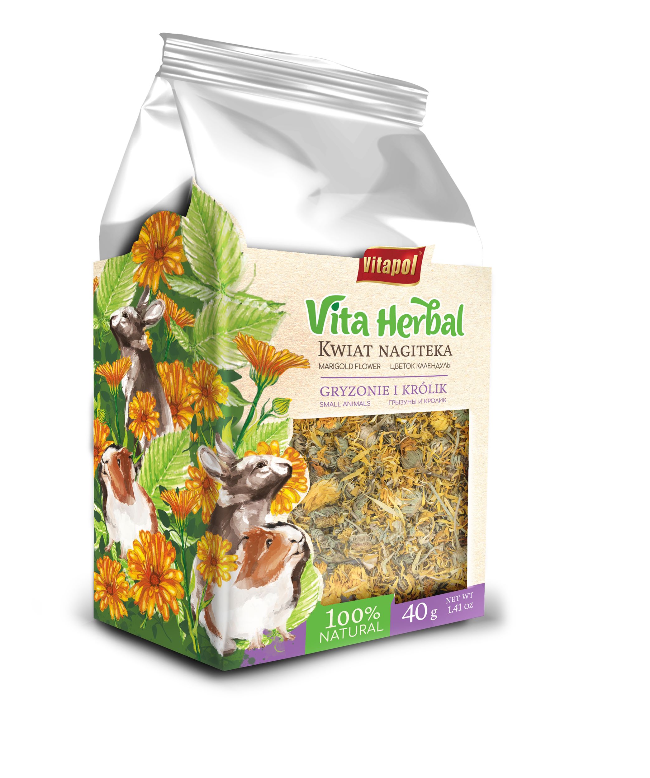 Vita Herbal kwiat nagietka suszony dla gryzoni i królika 40 g