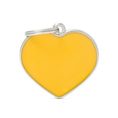 Basic Handmade Big Yellow Heart ID Tag
