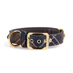 Tartan Hermitage Collar en Genuine Brown Leather