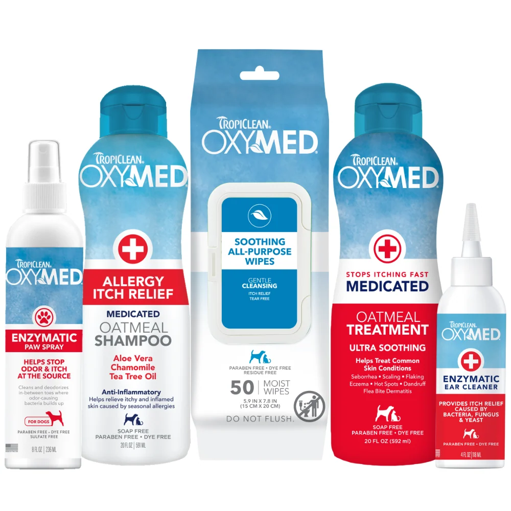 TropiClean OxyMed Itch Relief Dog Grooming 5 Kit