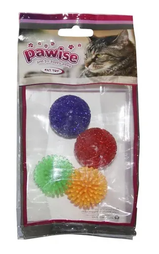 BOLINHA COLORIDA P/ GATOS PAQUETE 4 UN
