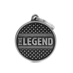 Bronx "The Legend" Big Circle with Studs ID Tag in Antique Silver