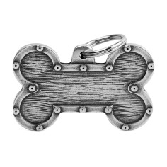 Bronx XL Futuristic Bone ID Tag en Antique Silver