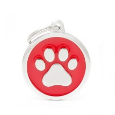 Classic Big Red Circle con Paw ID Tag