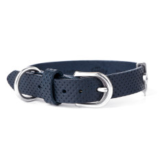 Blue Monza Collar in Genuine Leather