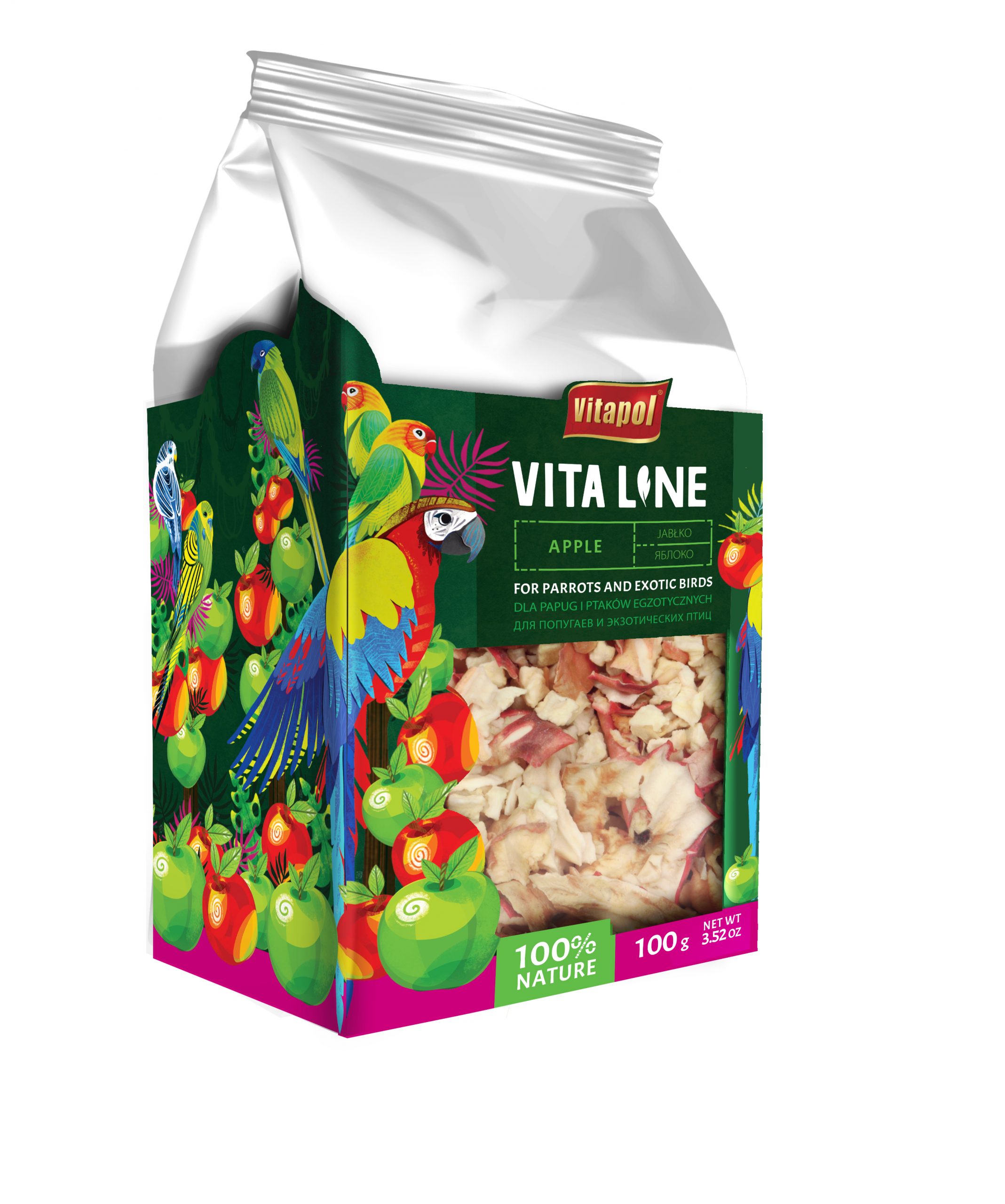 Vitaline Jabłko dla papug i ptaków egzotycznych 100g