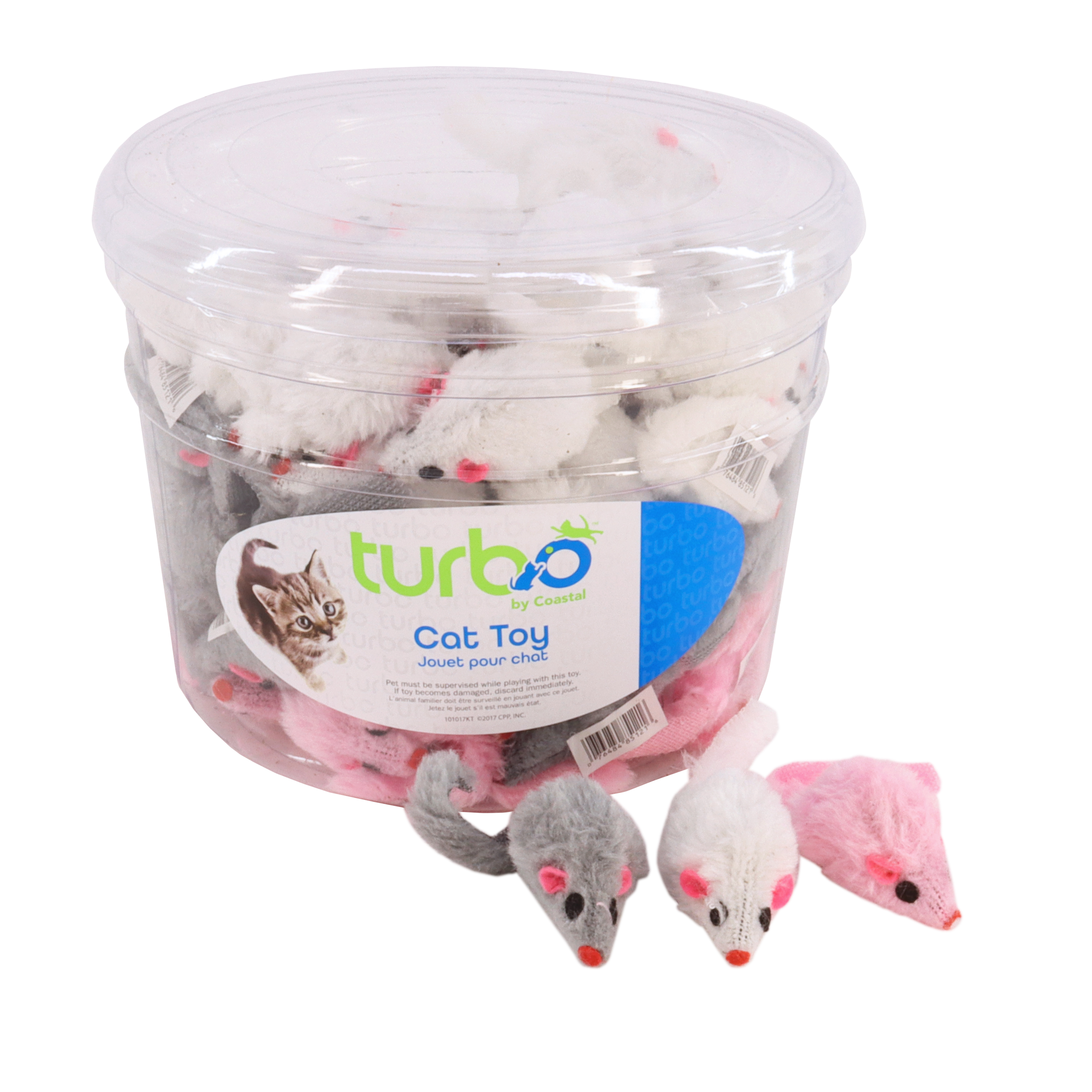Turbo Furry Mice Bulk Cat Toy Bin