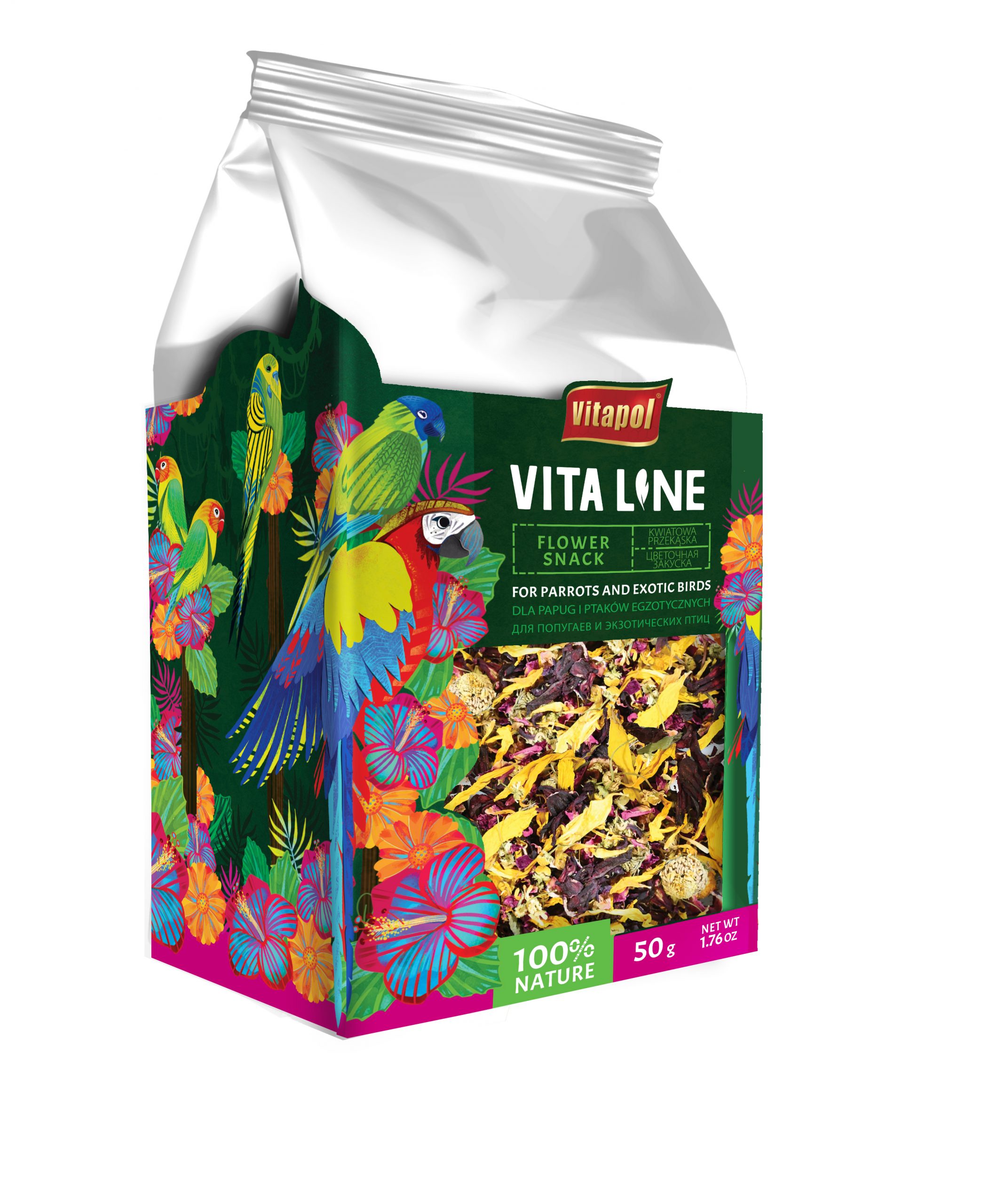 Vitaline kwiatowa przekąska dla papug i ptaków egzotycznych 50 g