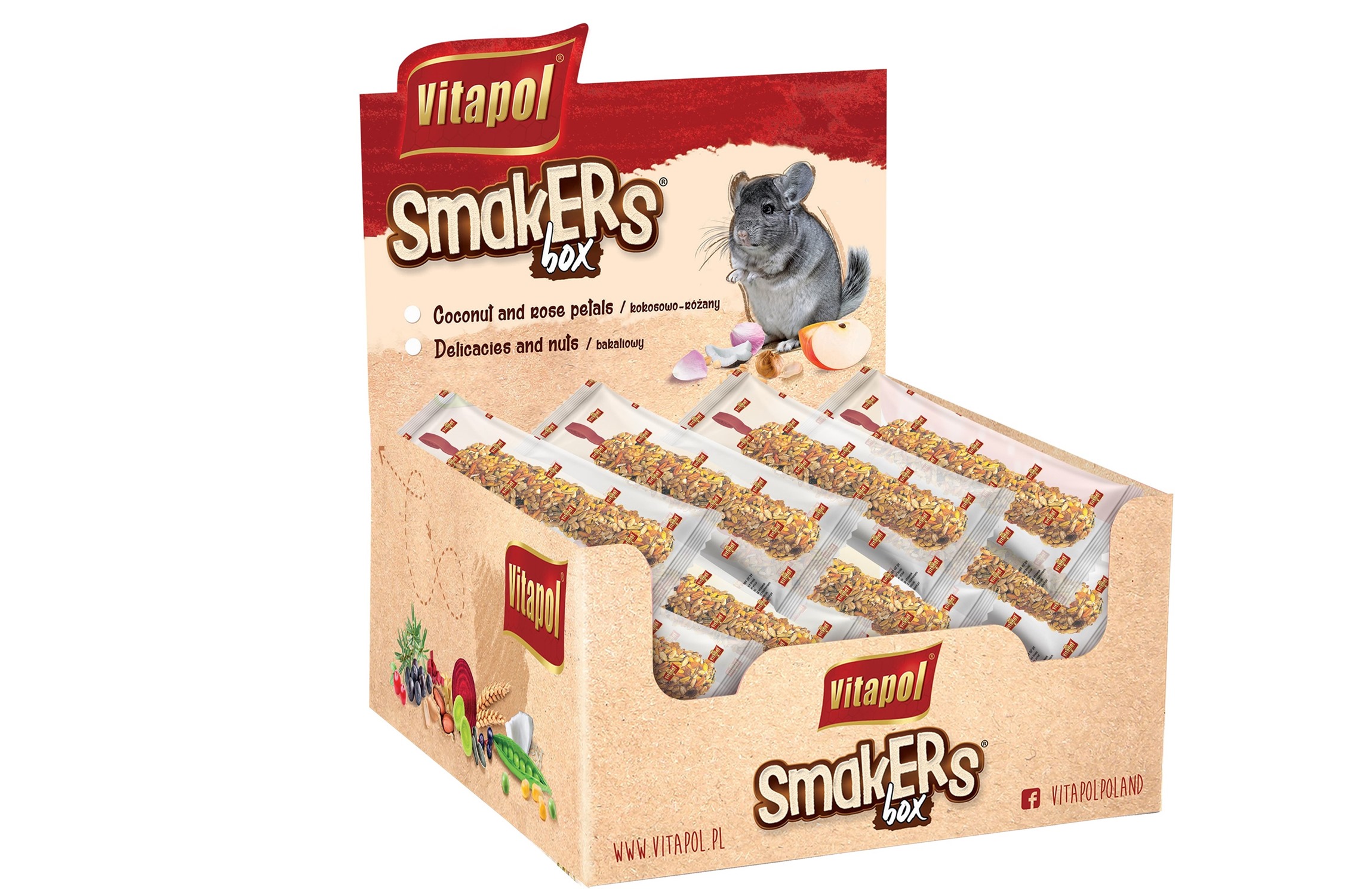 Smakers caja kokosowo-różany dla szynszyli 12szt/caja