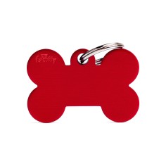 Basic Big Aluminum Red Bone ID Tag