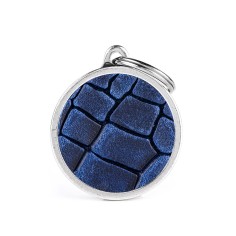Bronx Tucson Blue ID Tag in Genuine Leather