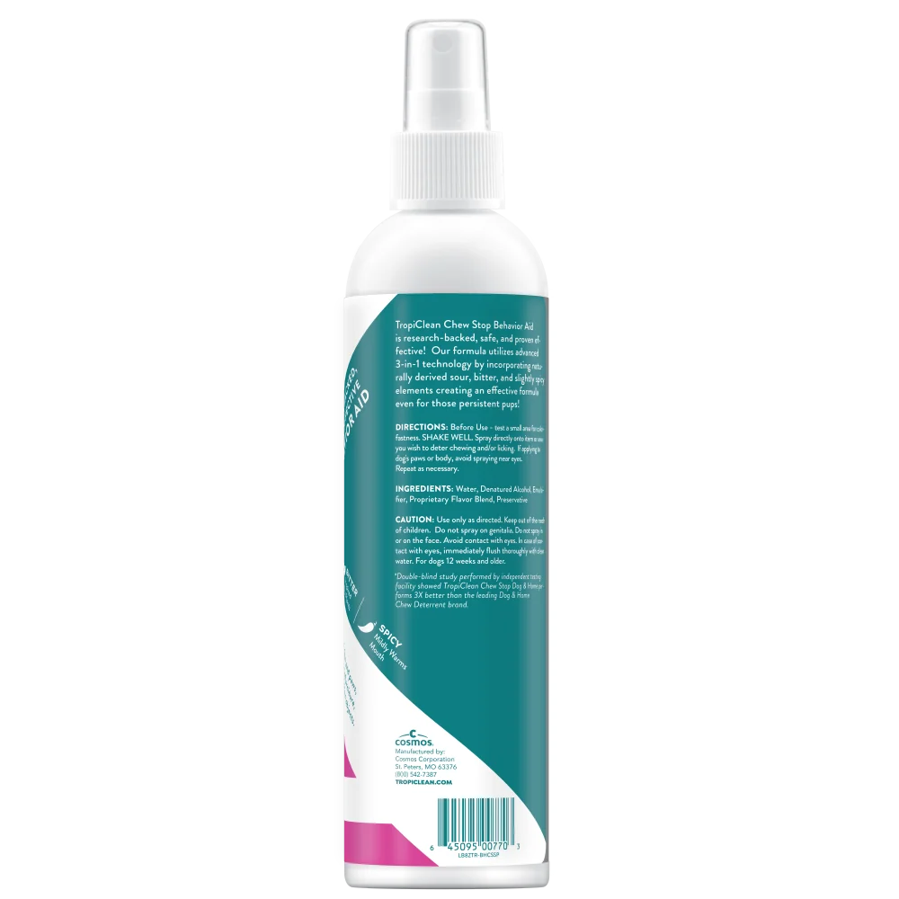 TropiClean Chew Stop Behavior Aid Dog & Home Spray, 8oz