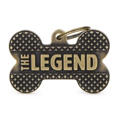 Bronx "The Legend" XL Bone ID Tag in English Brass