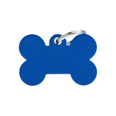 Basic Big Aluminum Blue Bone ID Tag
