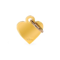 Basic Small Heart ID Tag in Gold-Plated Brass