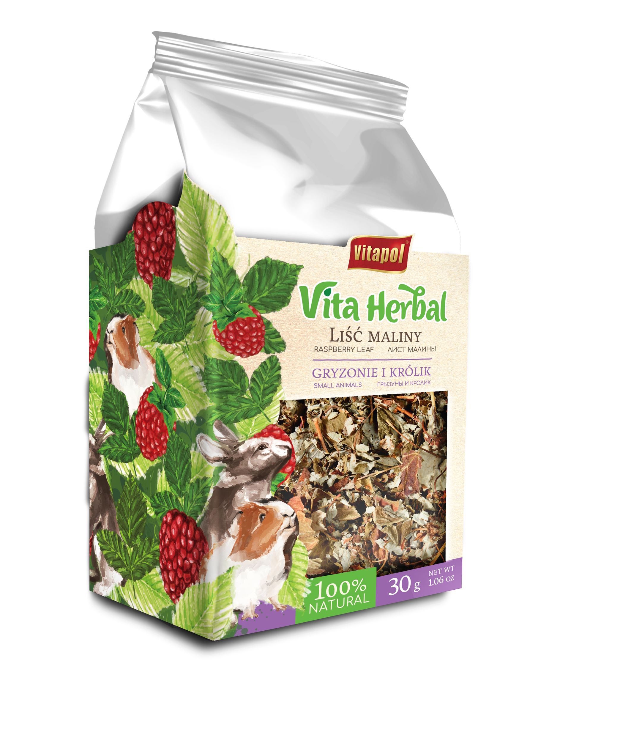 Vita Herbal suszone liście malin dla gryzoni i królików 30 g