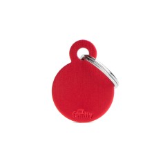 Basic Small Aluminum Red Circle ID Tag
