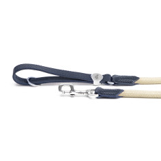 Blue Monza Leash in Genuine Leather with Rope